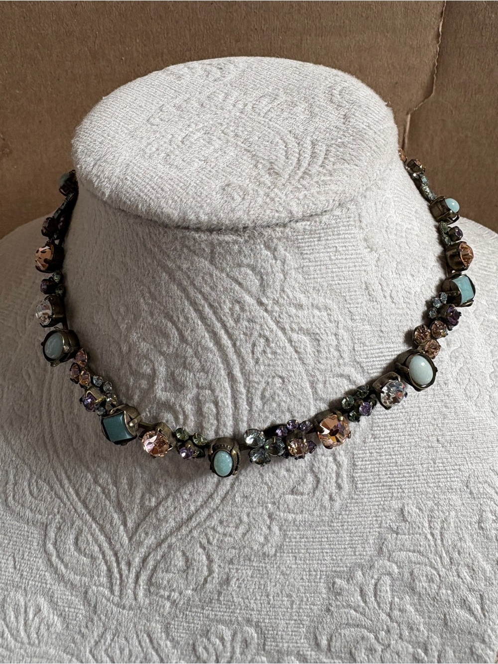 Sorrelli Multicolor Crystal & Aqua Stone Necklace - Women Jewelry